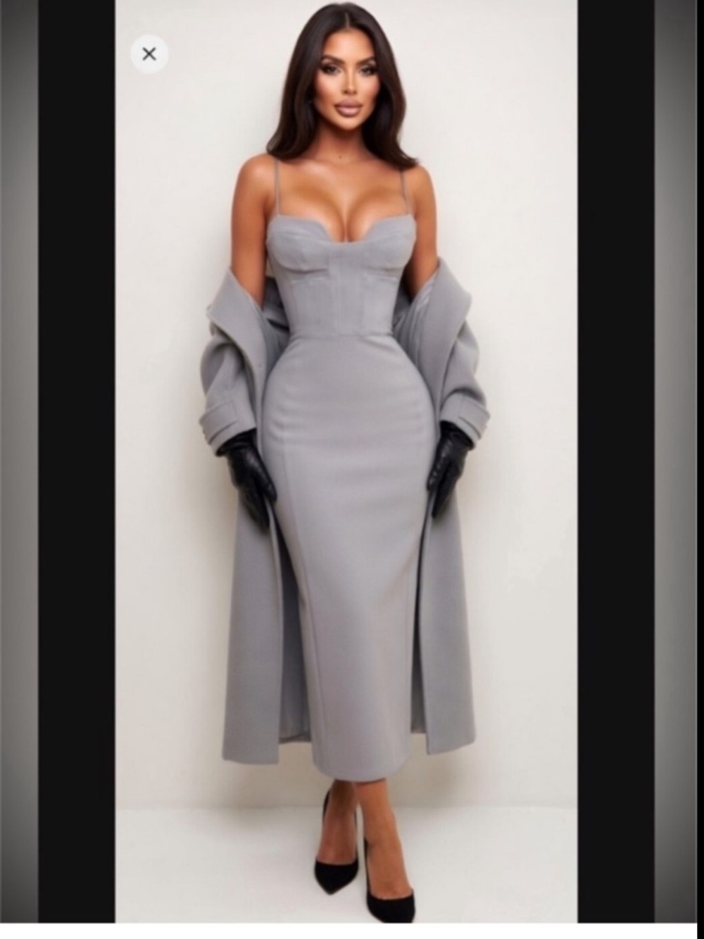 HOUSE OF CB ‘Kiki' Light Grey Mesh Paneled Dress/Size S(Plus Cup) US 4-6 $269